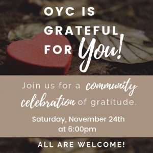 OYC is grateful for you